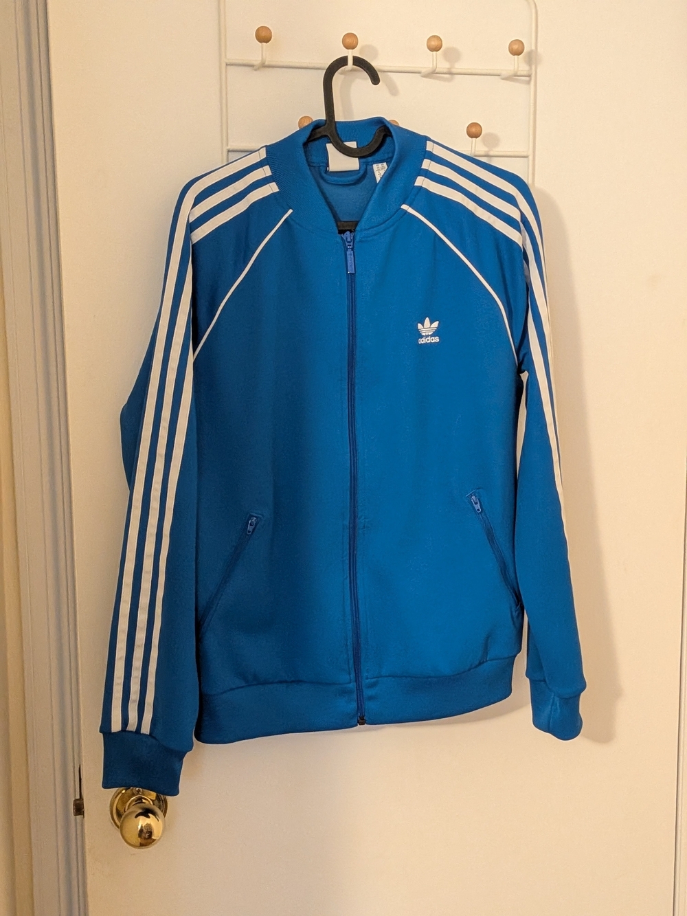 adidas Blue Women's Track Set with White Stripes